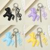 Cute Colorful Pony Musical Note Bead Pendant Keychain Creative Horses Baked Paint Alloy Backpack Decoration Pendant Accessories
