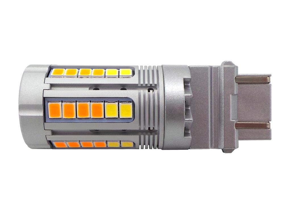 2 Pcs P27/7W LED Bulb 3157 12-24V White-orange No Error 100% CANBUS Off-Road