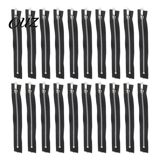 Short Zipper Tape 20Pcs Closed-End Non Separating Zipper, Heavy Duty Metal Y-Teeth Bulk Bulk, for DIY Sewing Purses Bags Handbags Smooth Pulling