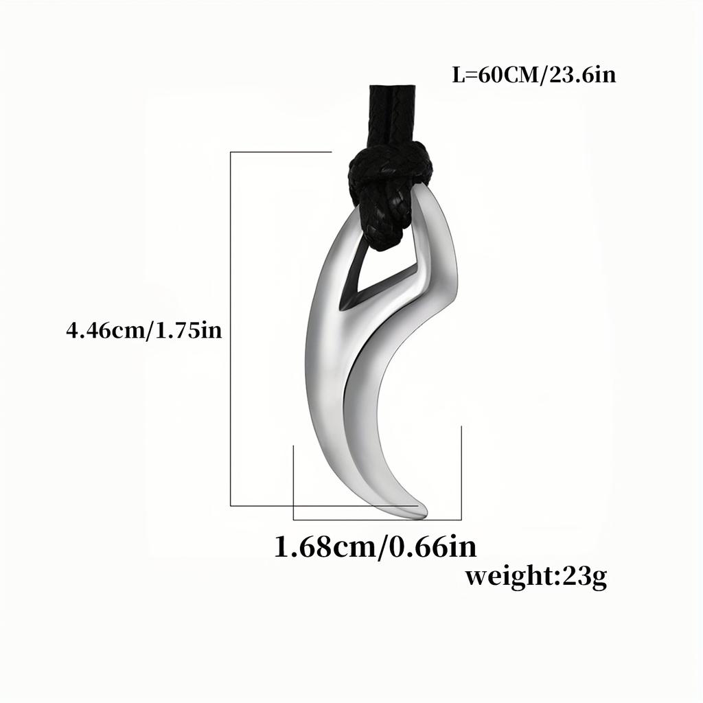 New Moon Imitation Wolf Tooth Couple Necklace, Non Fading Fashion Trend Design, Punk Hip-hop Cool Pendant Men's Portable Accessory