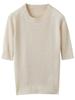 2024 Women's Slim Fit Wool Knit Short Sleeve Round Neck Pullover Sweater