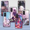 Plum Cherry Blossom Girl Case for Huawei P30 P Smart Z P40 Lite E P20 Y6 Y7 Y9 2019 Honor 8X Play 9A 50 20 Pro Black Soft Cover
