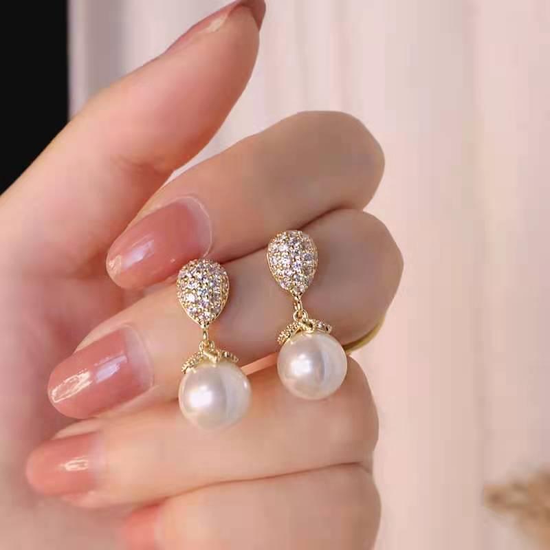 Элегантные женские серьги-подвески с цирконом, корейская мода, циркон, вечеринка, студенческие, простые аксессуары, свадебные серьги для женщины