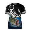 2023 Fishing Harajuku Summer 3D Printing Round Neck Shirt Street T-Shirt Hipster Beautiful Pike Fishing Art Short Sleeve T Shirt