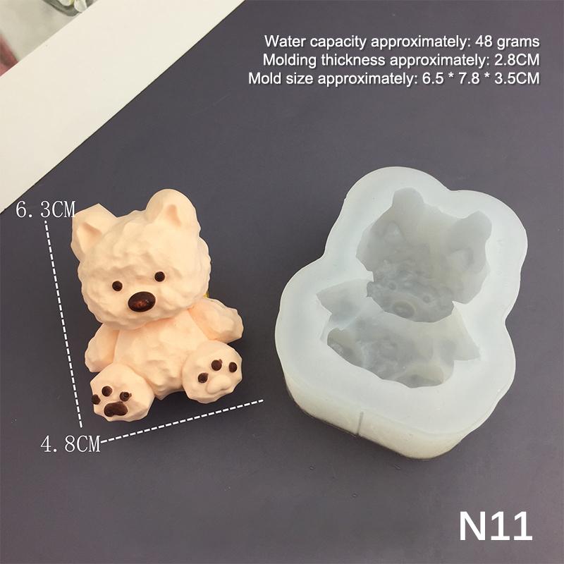 1pc For Baking Egg Bites Muffin Top Pan Chocolate Cake Pie Bakeware Tools Candle Molds Cartoon Animal Bunny Kitten Silicone Mold