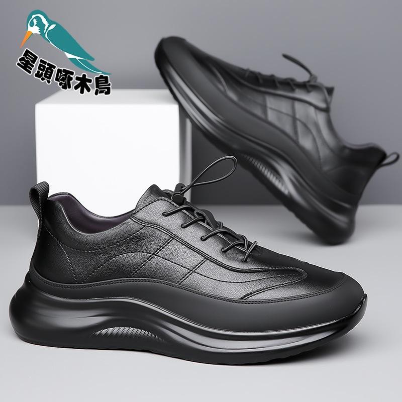 New Men's Shoes Casual Sports Shoes Autumn and Winter Low-top Cowhide Surface Versatile Running Casual Shoes