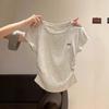 Design Sense Waist-hugging Pure and Sexy Shoulder-style White T-shirt for Women In Spring and Summer Slim Short Flying Sleeve Top