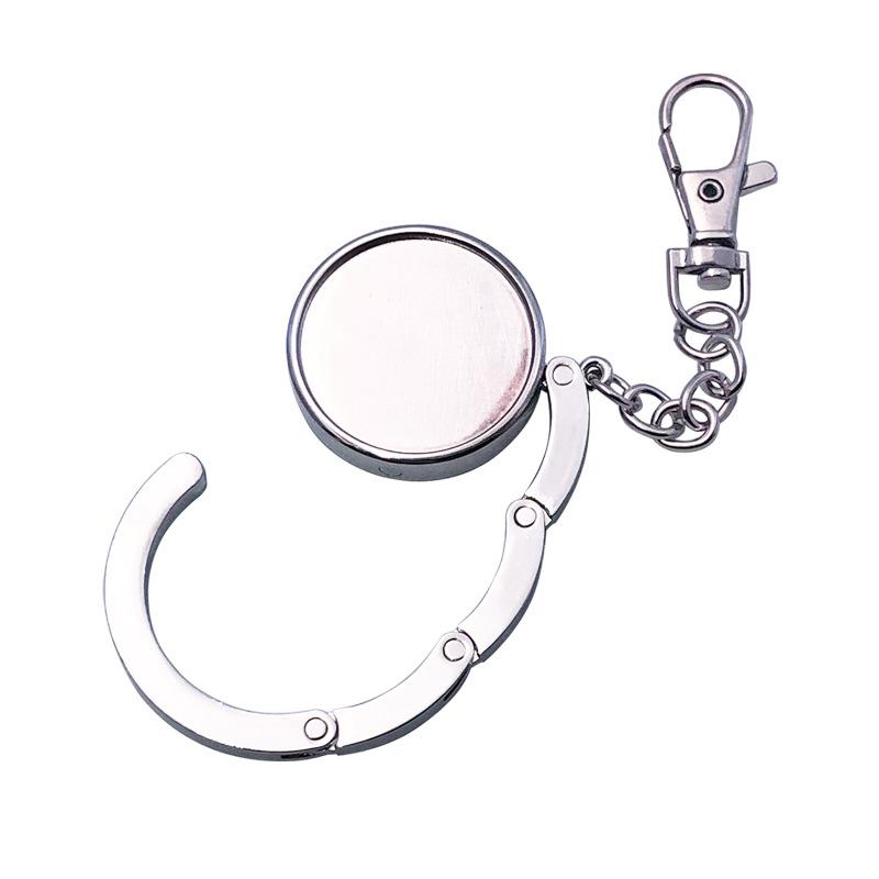 Простой круглый металлический складной крючок-держатель для сумки, портативные крючки для сумок, брелок, подвески для стола, многоцелевой нескользящий крючок