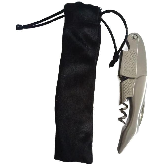Shark Wine Bottle Opener Corkscrew Made of Red Pear Wood Handle 3-in-1 Bottle Box Cutter in Velvet Bag for Beer and Wine 6