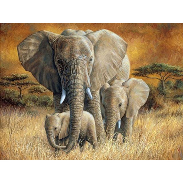5D DIY Diamond Painting Elephant Diamond Embroidery Animal Rhinestone Art Picture Inlaid Mosaic Home Decoration Handmade Gift