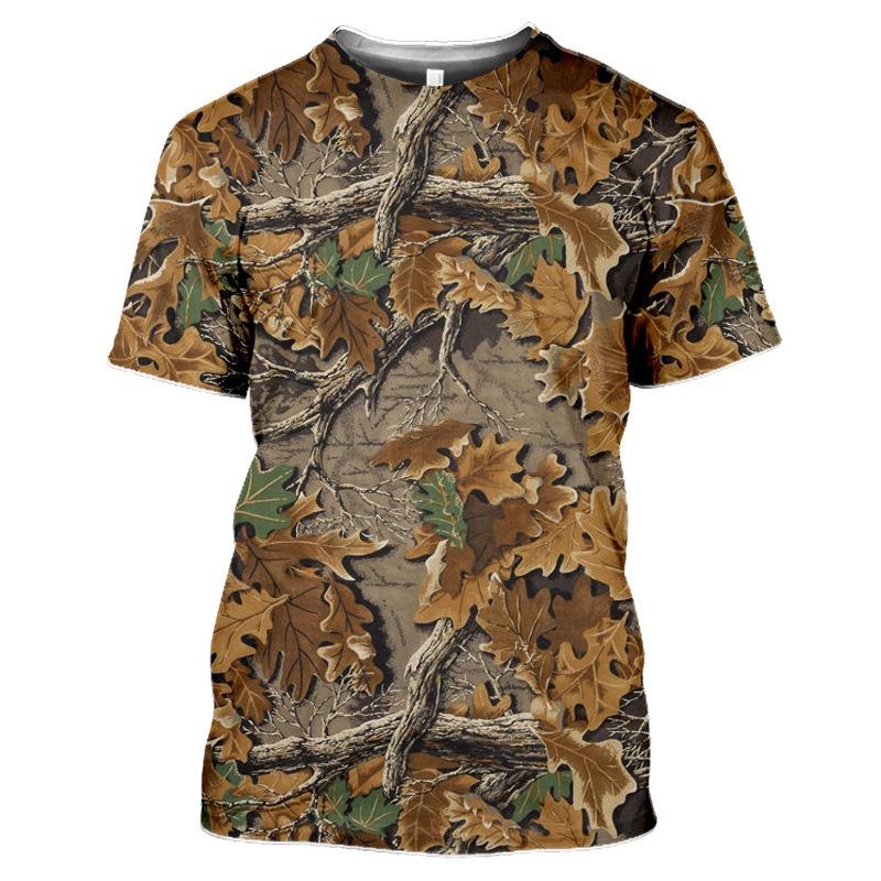 Spring/Summer Cross-border European and American Outdoor Jungle Camouflage Animal T-shirts for men and women, sports casual short-sleeve for students