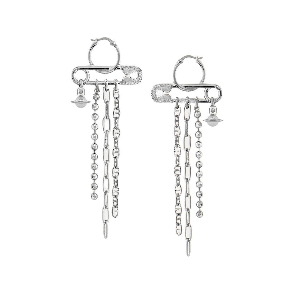 VIVIENNE WESTWOOD Серьги-подвески Ginetta Saturn Galaxy Унисекс Серьги Латунь Серебро 6202017A-02P019