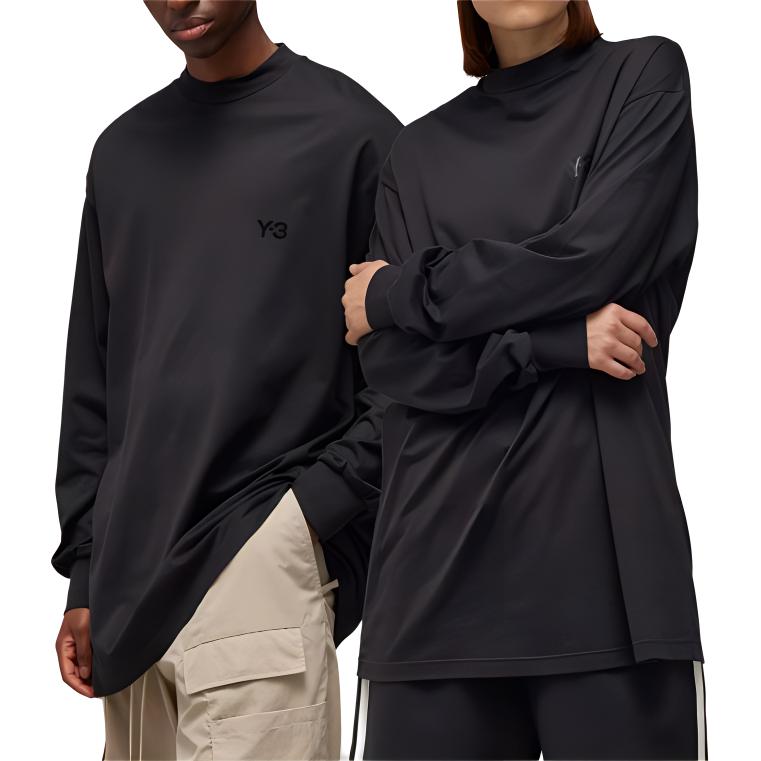 Adidas Футболка с воротником-стойкой, простая футболка с высоким воротом и длинными рукавами, унисекс, топы, черный цвет IV8228