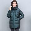 2025 Winter Fashion New Cotton-padded Jacket Mid-length Rhombic Middle-aged Mother Loose Warm Cotton-padded Coat