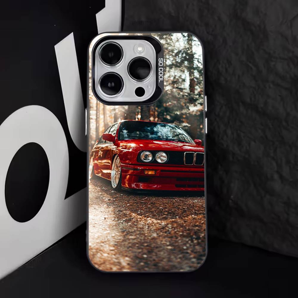 E30-Машина для B-BMWS-ES Чехол для телефона Для iPhone 17,16,15,14,13,12,11,Pro,XS,Max,Plus,Mini,SE4,E Черный Матовый Ударопрочный Чехол