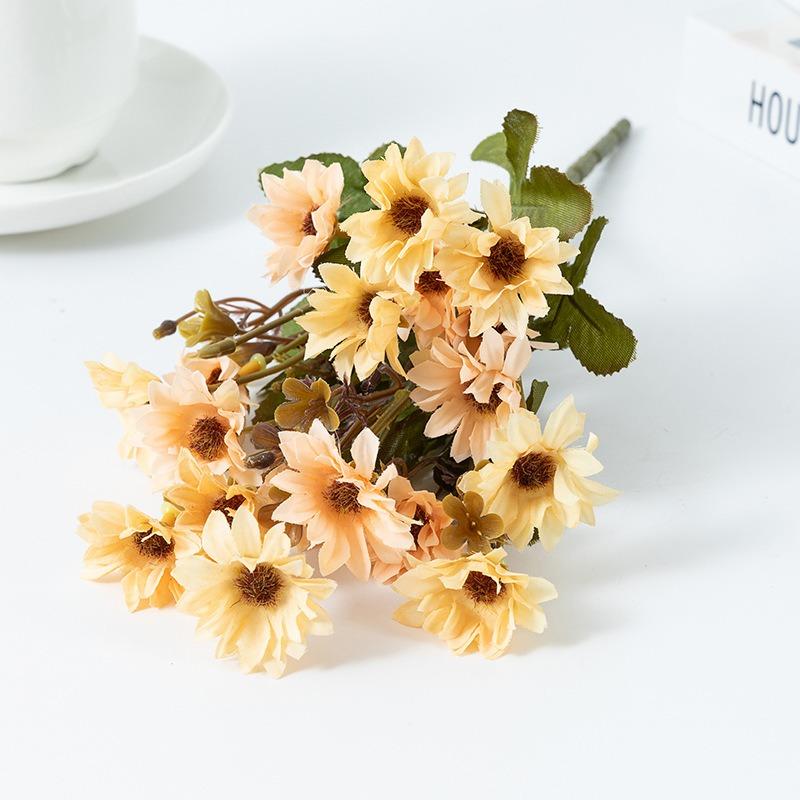 4 букета ромашки искусственные цветы искусственный шелк ромашки поддельные цветочные композиции свадебный букет для наружного сада оконная коробка домашний декор стола