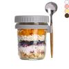 Glass Overnight Oats Jars 350ml Yogurt Jar Portable Sealed Jar  For Cereal Yogurt Milk Fruit Salad