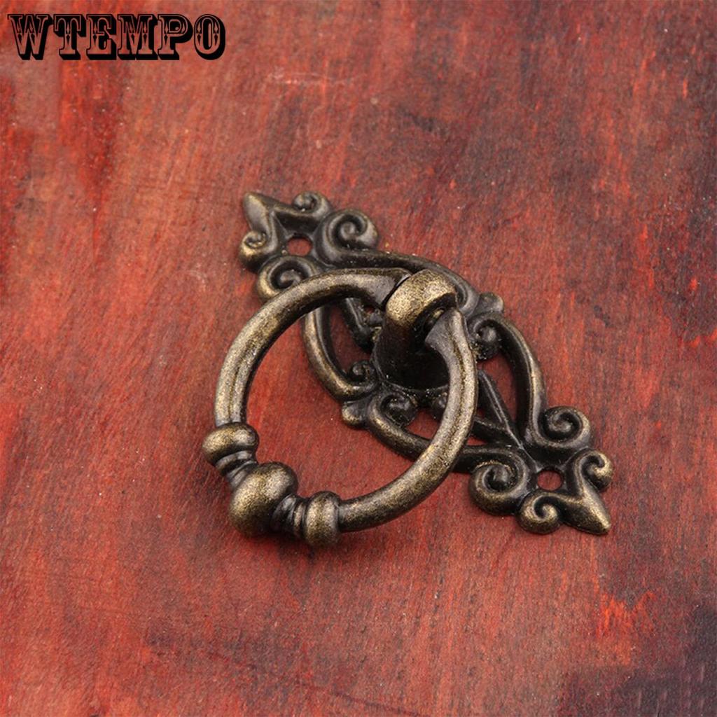 10 шт. Винтажные состаренные ручки-кольца с отделкой под античную латунь для шкафа, серванта, ящика комода, длина 2,5 дюйма (6,5 см) и Ширина 1,8 дюйма (4.7 см)