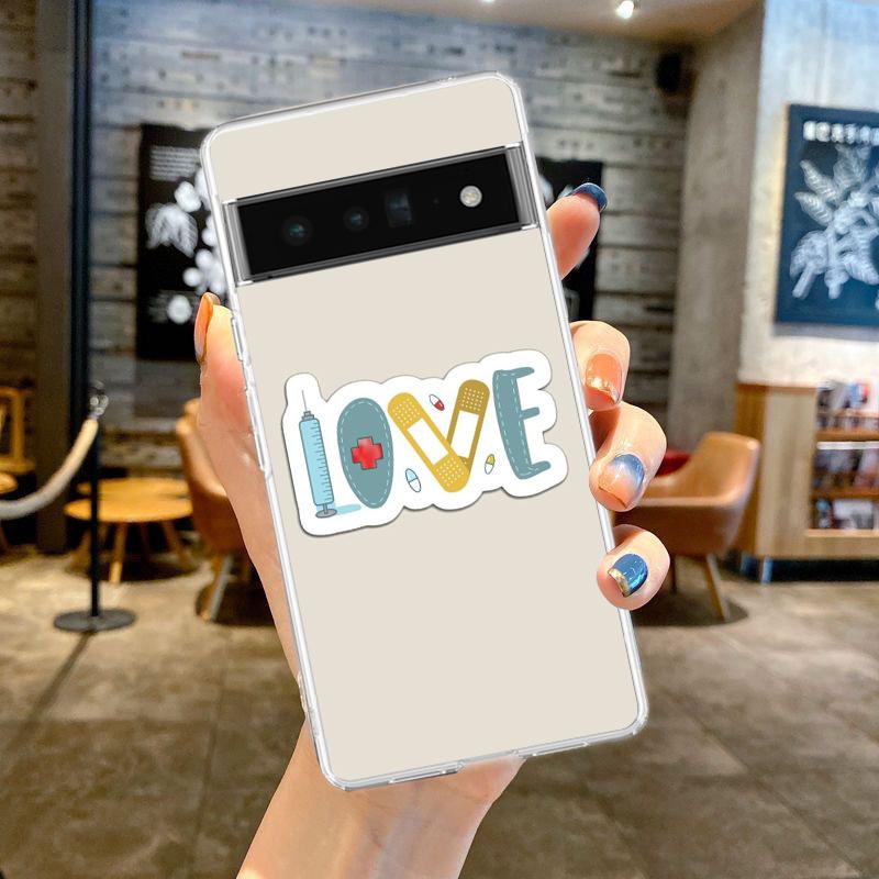 Чехол для телефона Доктор Медсестра Медицинский Лекарство Для Google Pixel 9 8 7 6 Pro XL 8A 7A 6A 5 4 5A 4A 3A XL 5G Мягкий Силиконовый Прозрачный Чехол