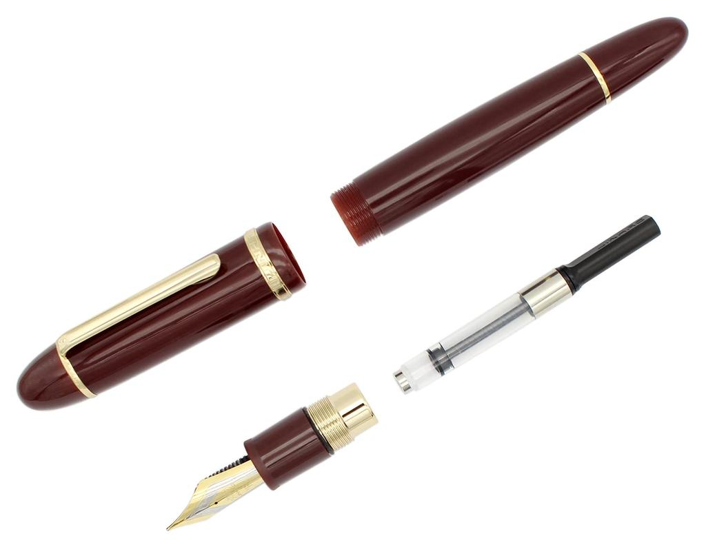 Gullor X159 Перьевая ручка с тонким пером, Большая, Золотая, Подарочная, Красная, Акрил, Размер, Отделка, В коробке,