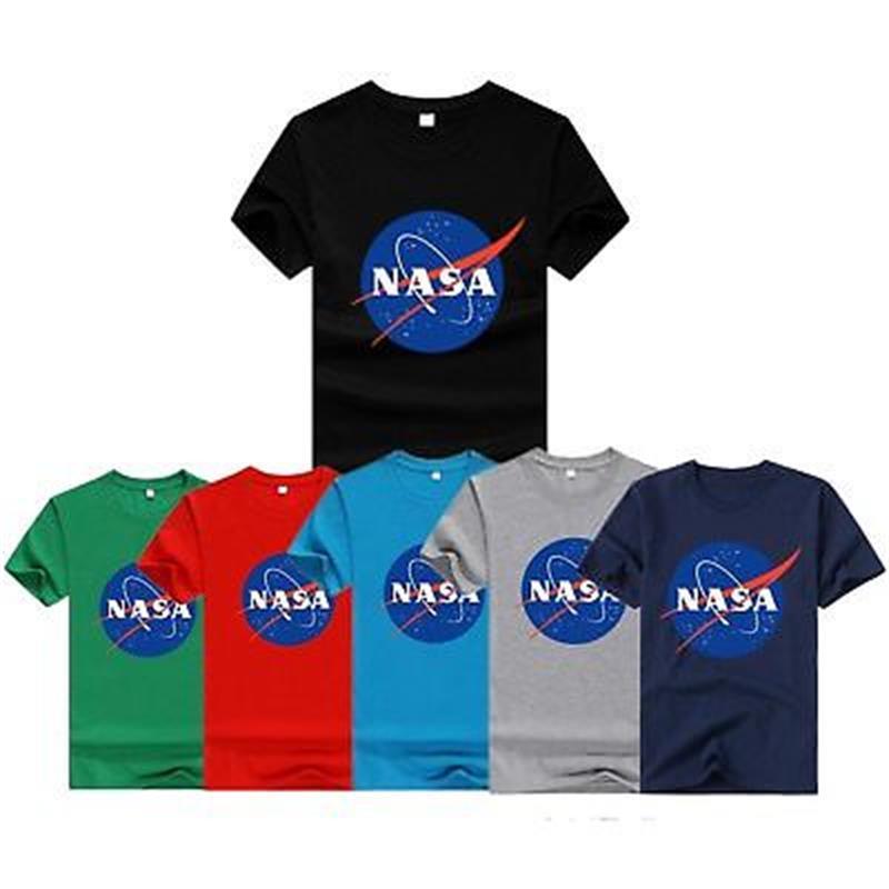 Usa Fashion Chic Nasa Retro Logo Vintage Look Space 80's Cotton T-shirt For Men