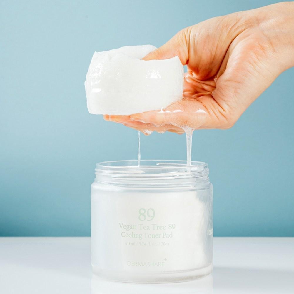 DERMASHARE Чайное дерево 89% Охлаждающий Успокаивающий Успокаивающий Большой Объем Уход Тонер-пэды 70 Листов 170 мл, 2 Штуки