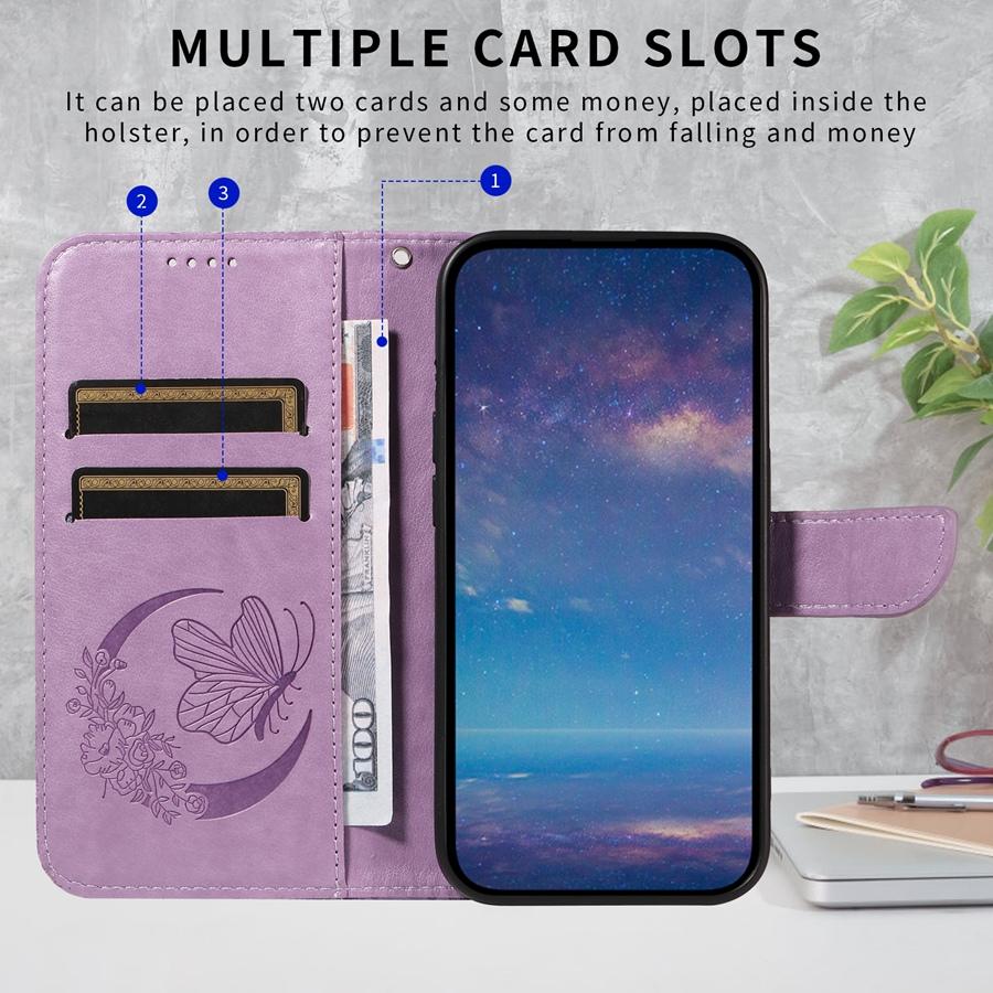 Чехол для телефона Motorola Moto G15 G35 G55 G75 G85 G24 G34 G54 G32 G73 G13 Edge из кожи с тиснением, 50 отделений для карт, чехол-кошелек с ремешком