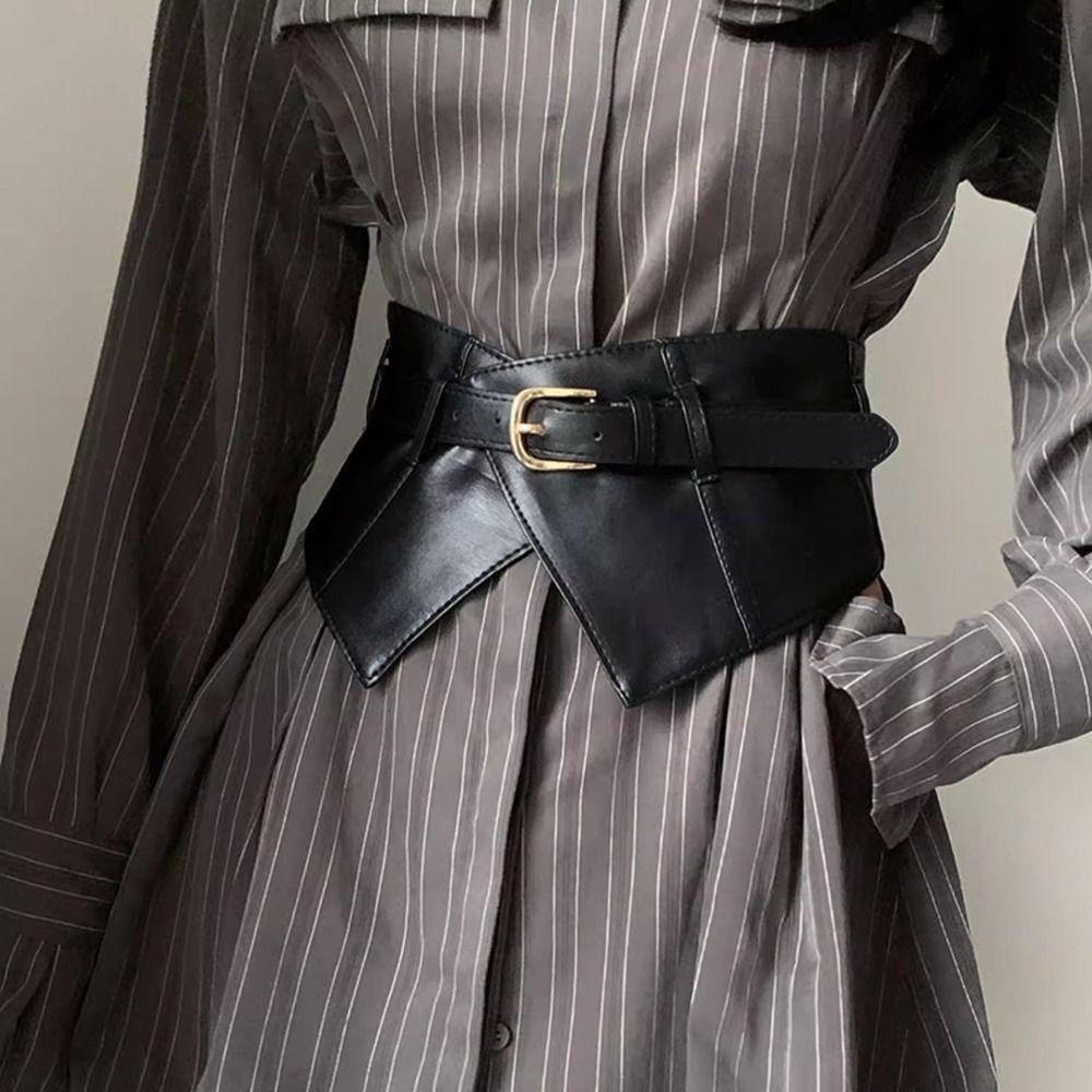 PU кожаный широкий пояс регулируемый талия корсет панк эластичные кушаки для девочек