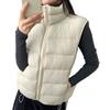 Light down cotton vest women's short new stand-up collar Korean version casual vest, ribs vest jacket