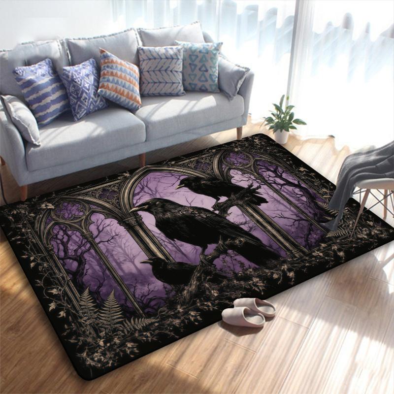 Raven Carpet Rug for Living Room Bedroom Home Sofa Decoration,Kids play Non-slip Floor Mat