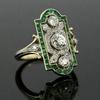 European and American Style Fashion Emerald Zircon Engagement Ring Luxury Atmospheric Round Diamond Gemstone Ring Jewelry