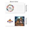 6Pcs Special Shape Halloween Pumpkin Gnome Diamond Handmade Card Rhinestone Painting Card Kit for Adults Holiday Friends Family