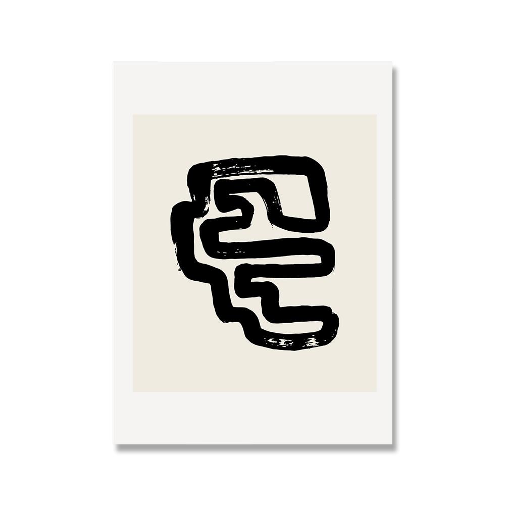 Минималистский современный стиль Абстрактные черно-белые линии Чернила Холст Декоративное искусство Живопись Картина Плакат Печать Фреска Гостиная