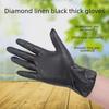 Durable Black PVC Nitrile Disposable Gloves - Diamond Pattern, Non-Slip, Oil Resistant, Orange Protective.