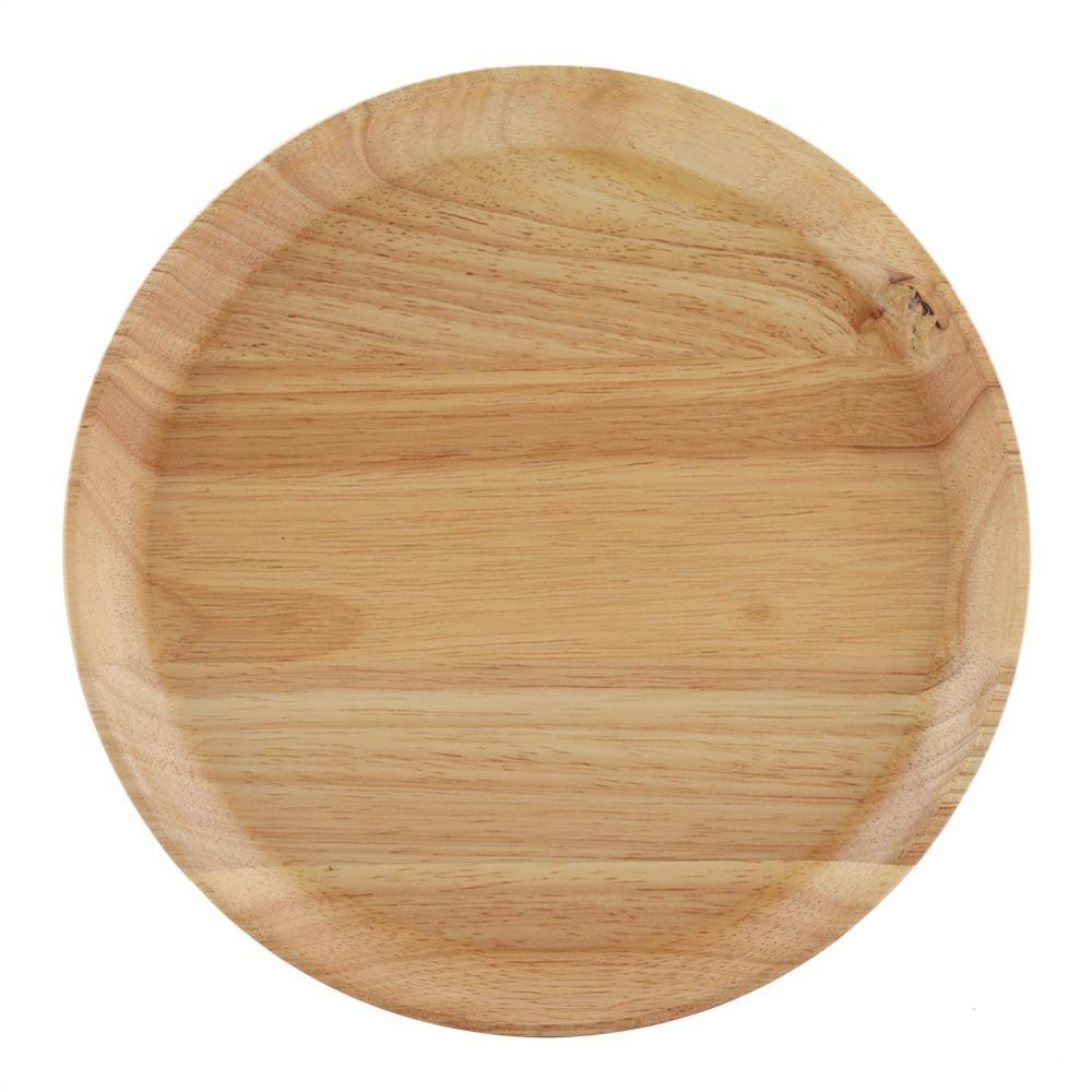 Wood Serving Tray Round Shape Serving Plate Decorative Food Tray Home Use
