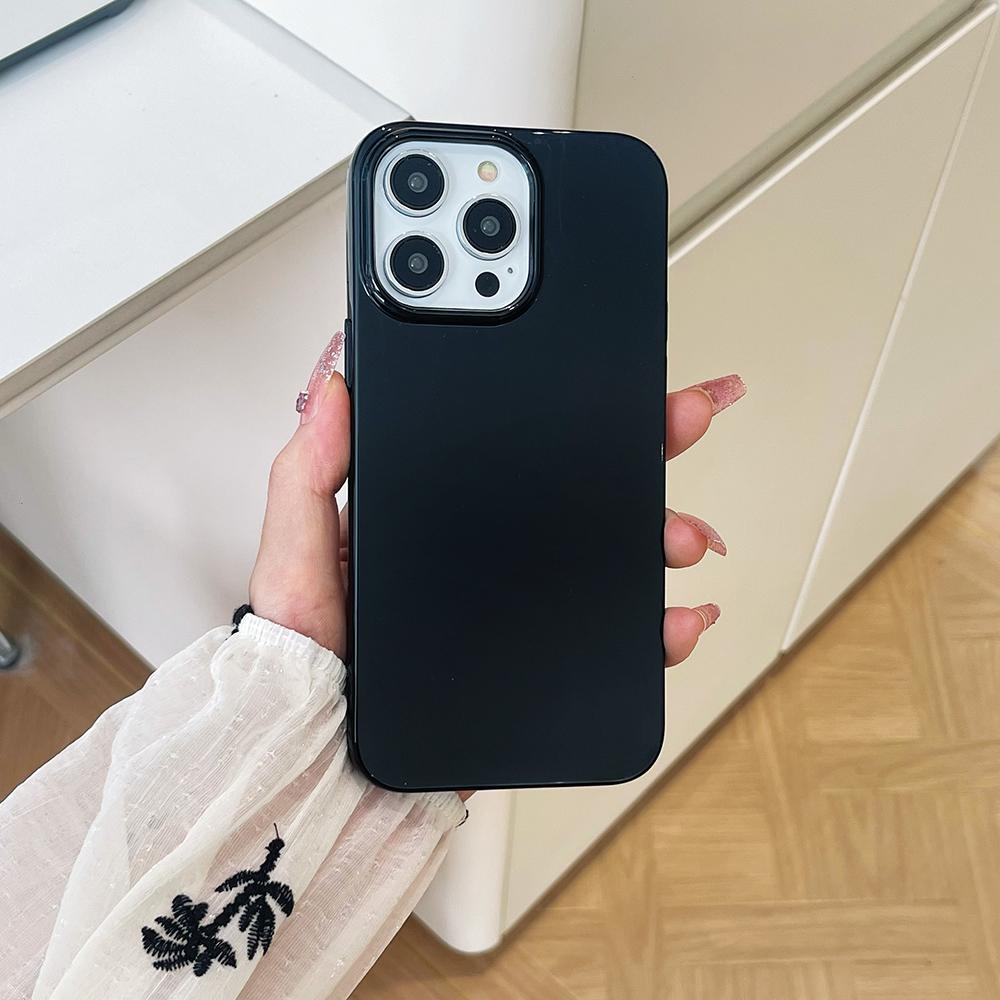 Luxury Glossy Silicone Soft Case For iPhone 16 15 14 13 12 11 Pro Max Plus Candy Color Square Shockproof Cover Ultra-Thin Shell