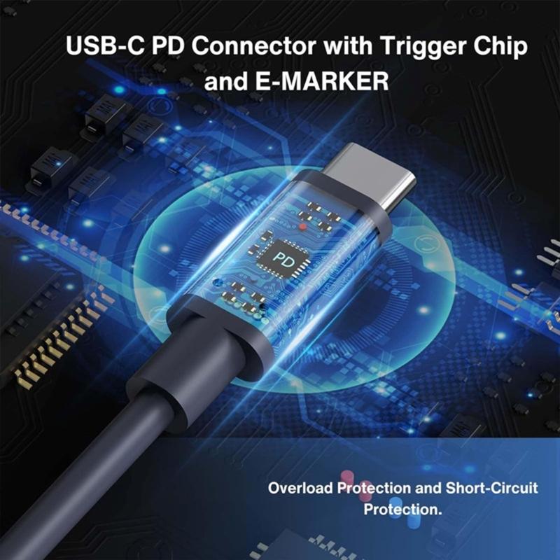 Мини-кабель DC5521 на 5,5x2,1 мм / Тип C с проводом 19AWG и несколькими вариантами длины для внутреннего и наружного использования