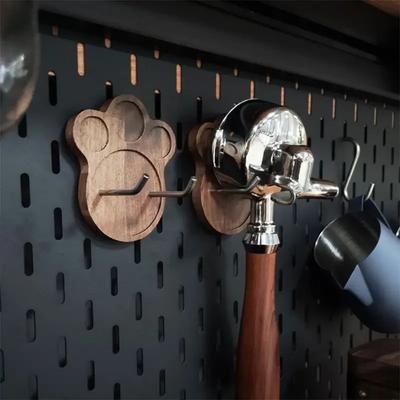 Крючок для хранения из грецкого ореха Кошачья лапа Кофейная ручка Вешалка Стойка для кофе Фильтродержатель Уникальный дизайн Кофейные аксессуары