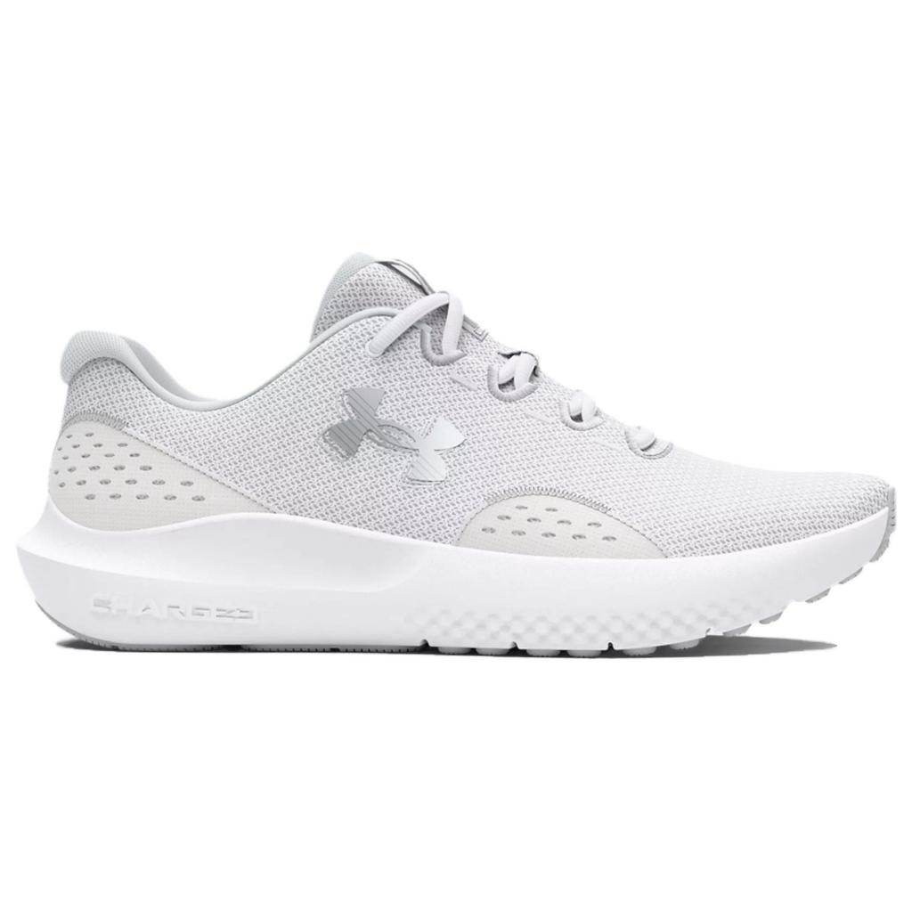 Under Armour Surge 4 White Metallic Silver Women Sneakers Distant-Grey 3027007-100