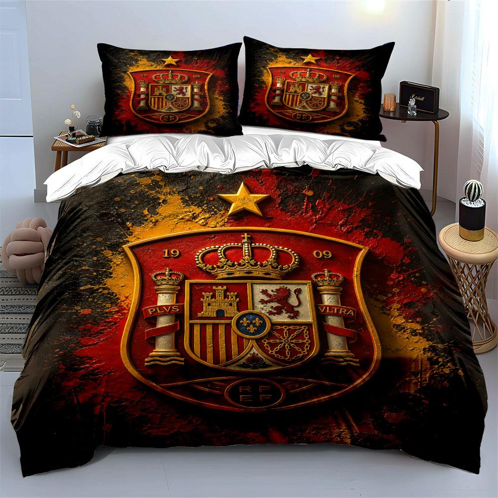 "Spain Royal Crest Bedding Set" Bedding Duvet Cover Set Duvet Cover Pillowcases (1 * Duvet Cover 2 * Pillowcases, without duvet insert)