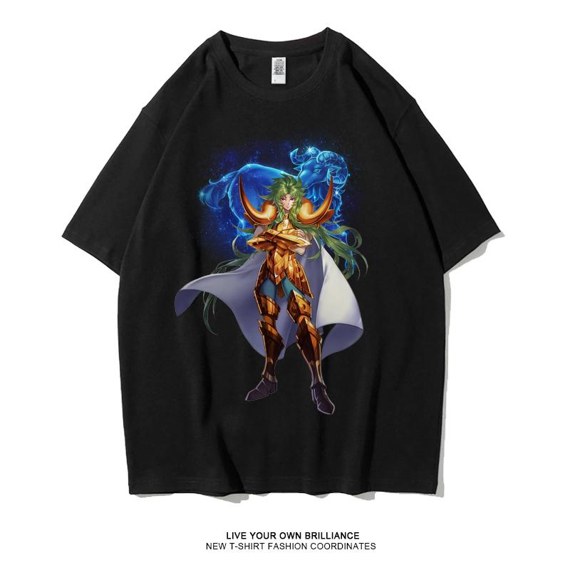 Японское аниме Saint Seiya Золотой Зодиак Спорт рок Фитнес кэжуал хип-хоп мужской топ Футболка с коротким рукавом женская футболка пара