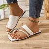 Fashion Women's Slippers Toe Clip Flat Sole Square Toe Anti-Slip Sole Shoes Women Leisure Beach Roman Retro Summer Zapatillas De Mujer