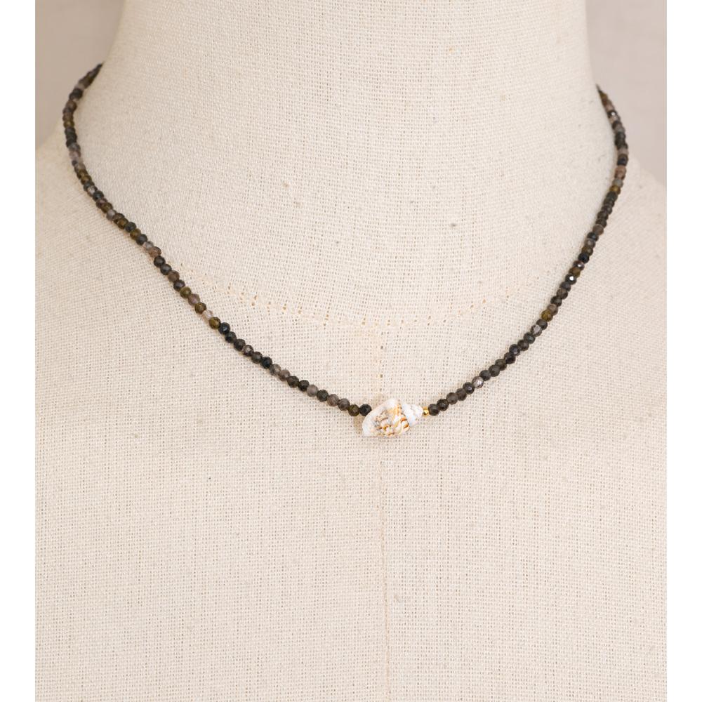 Yhpup Stainless Steel Conch Pendant Necklace Handmade Accessories White Gray Crystal Bead Chain Summer Collar Cheaper Jewelry