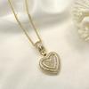 Meier Bestselling rock candy heart pendant necklace - european & american ins style, versatile copper inlaid with cubic zirconia heart jewelry
