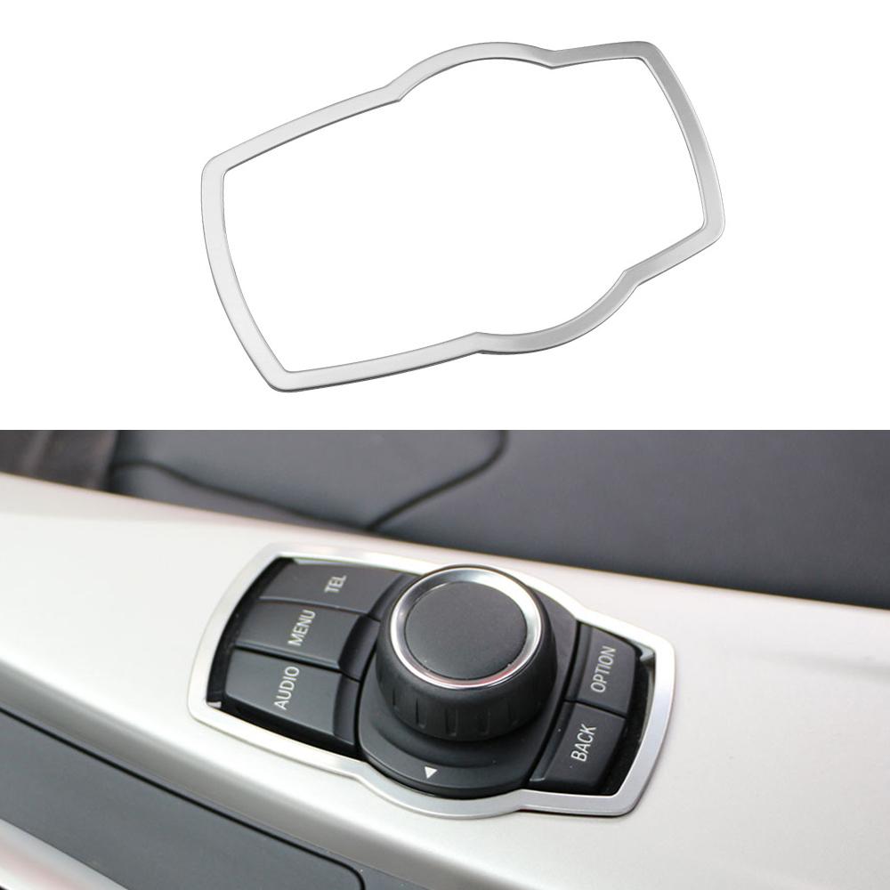 Car Multimedia Panel Button Trim Cover for BMW 1 3 5 7 Series X1 X3 X5 X6 Center Console Decorative Sticker Interior Accessories