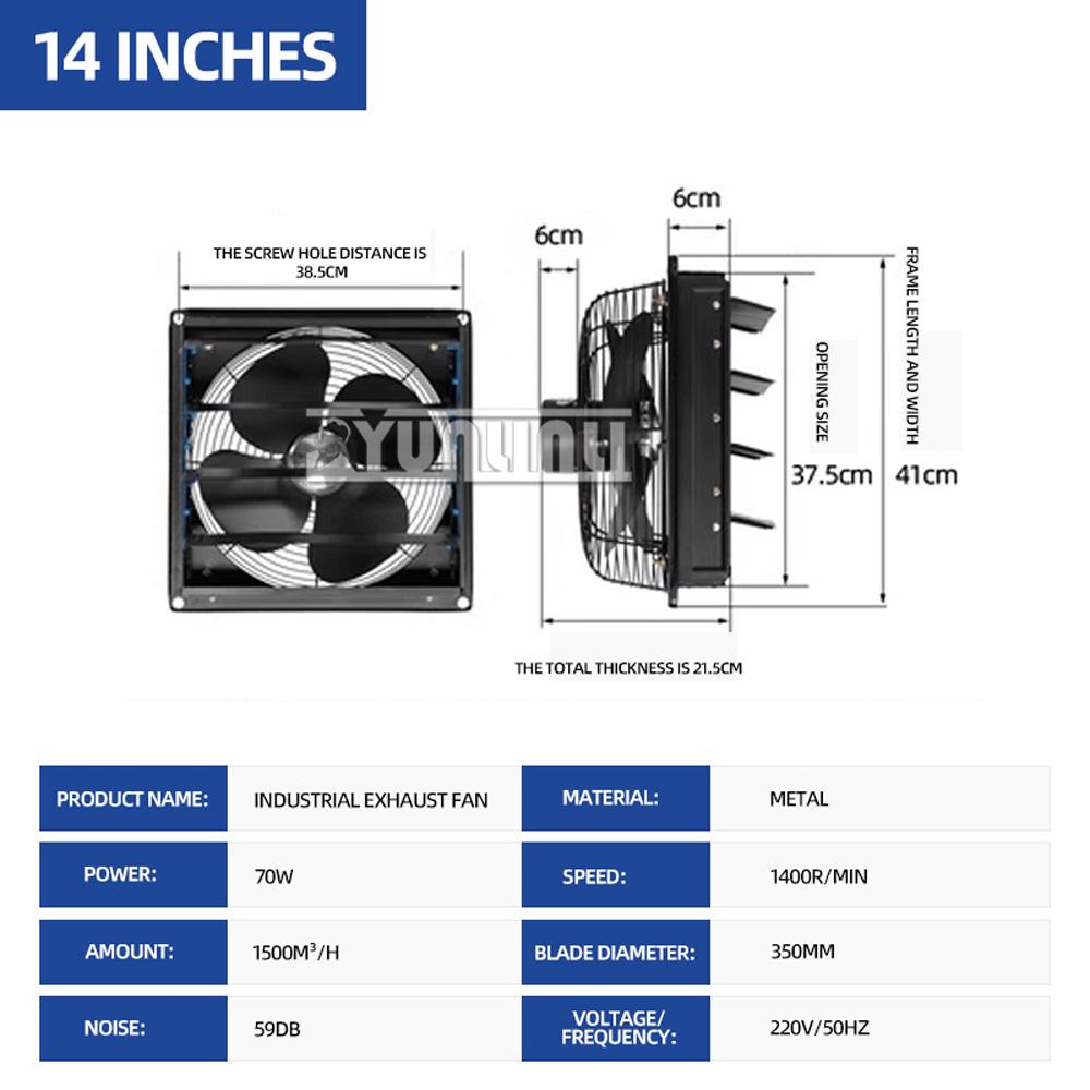 High-Speed Exhaust Fan Toilet Shutter Vent Fan Strong Ventilation Fan Extractor Aire