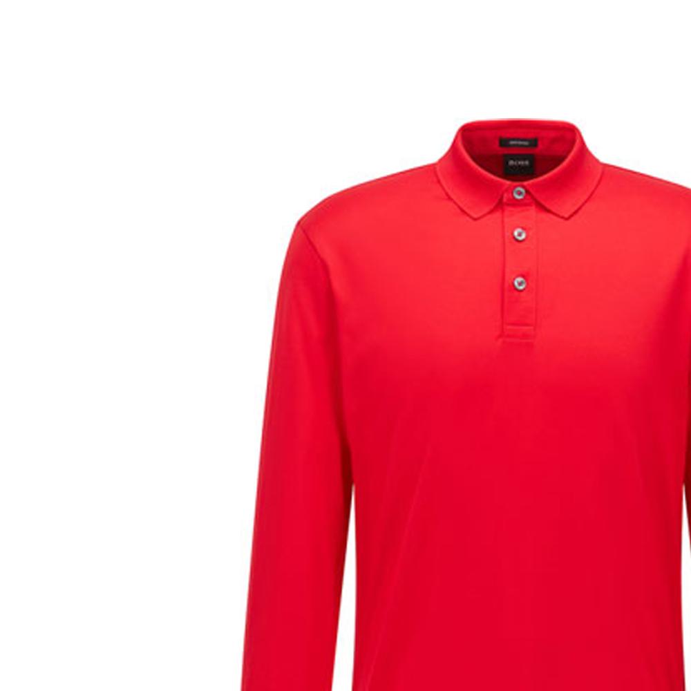 HUGO BOSS Polo Shirts Men's Red Polo Collar Moderate Straight Fit 50462531-623