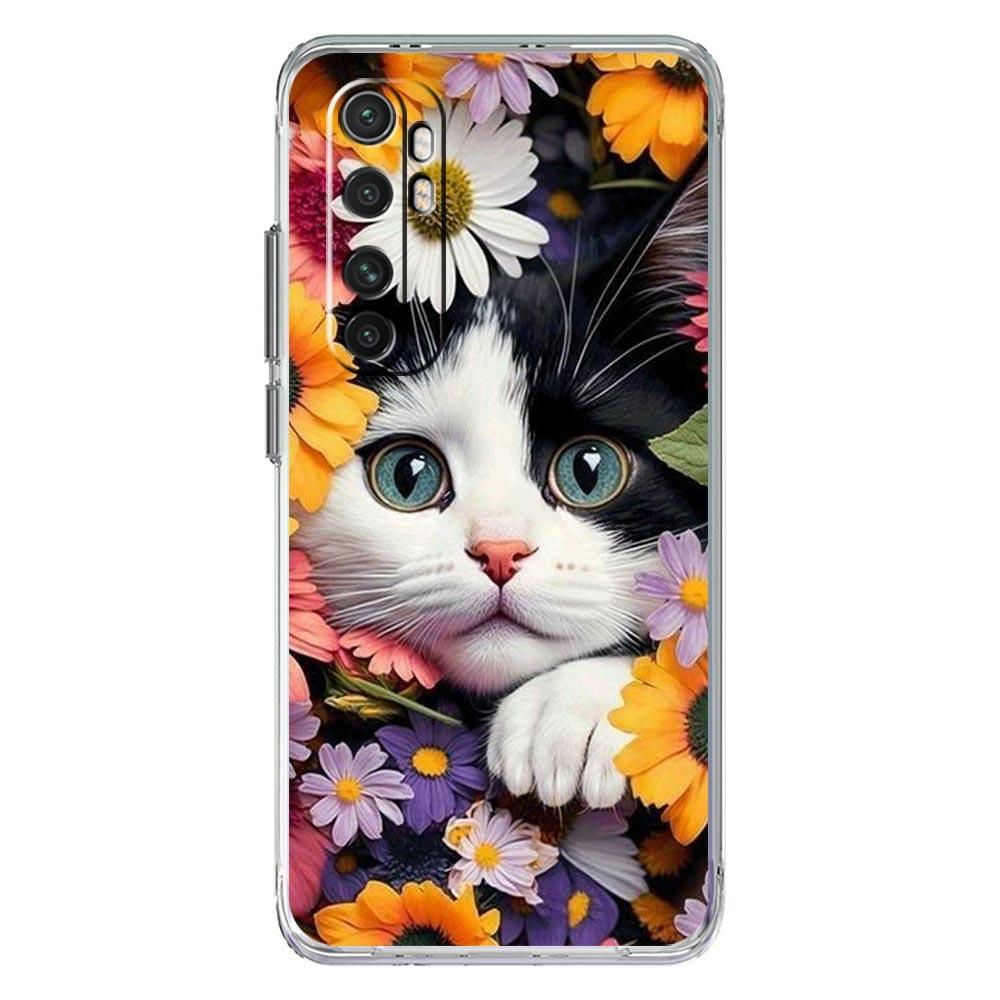 Чехол для телефона для Xiaomi Poco X6 X5 NFC X3 F6 F5 Pro F4 F3 M3 14 13T 12T 12 13 Lite 11 Mi 5G Прозрачный чехол Милый кот-детектор