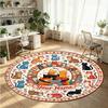 Mandala Ornament (464) Theme Round Crystal Velvet Rug Custom Name Text Personalized Floor Mat Home Decor Non Slip Crystal Carpet