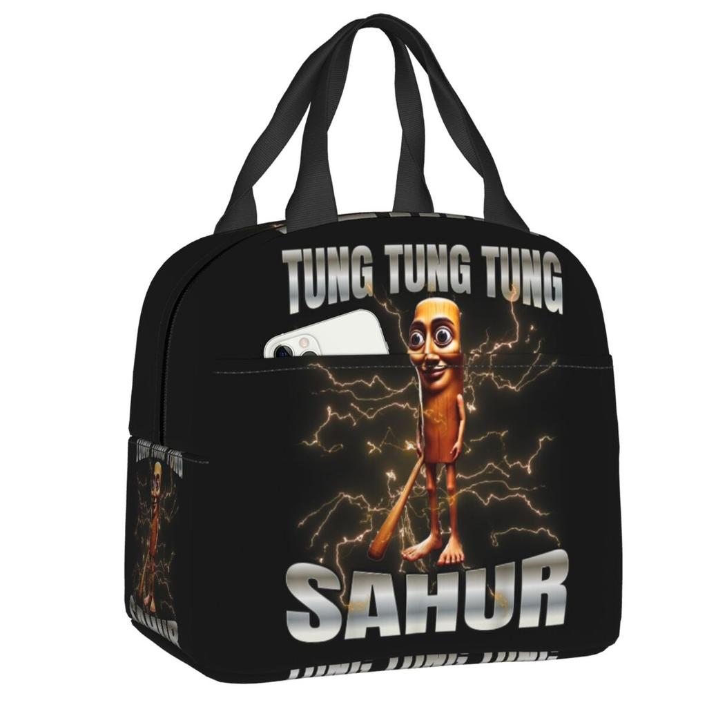 Custom Ballerina Capuchina Italian Brainrot Tung Tung Tung Sahur Lunch Bag Women Thermal Cooler Insulated Lunch Box for Student
